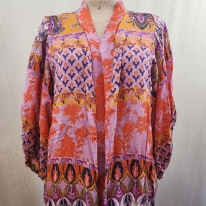 Anna & Ava Floral Kimono in Lavender and Orange